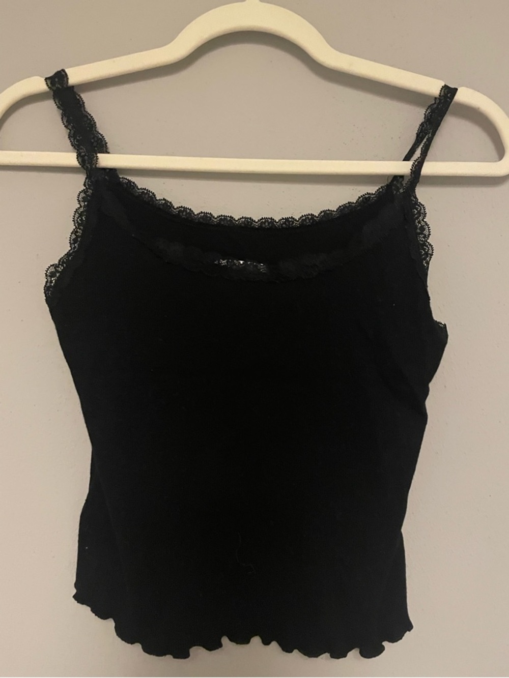 Lace Trim Black Cami Tank Top - Colsie - Women’s Small